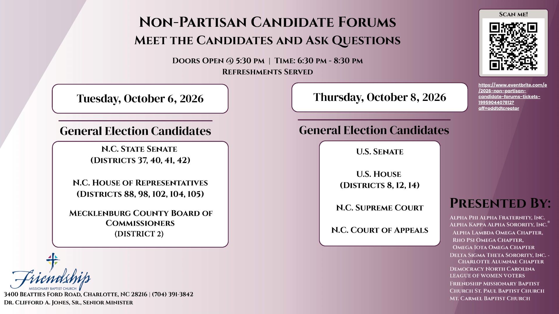Non-Partisan Candidate Forums